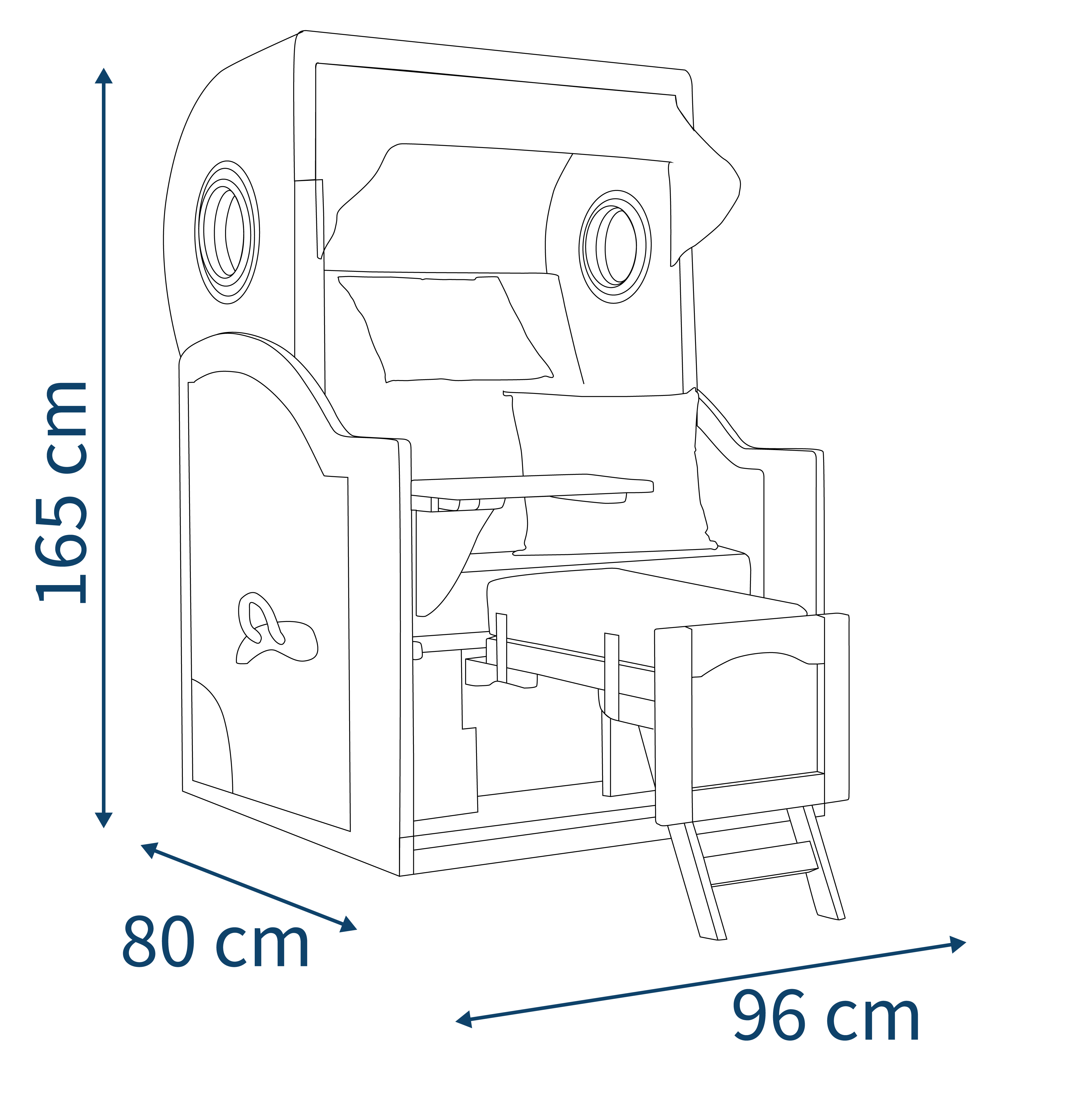 Strandkorb_Strichzeichnung_Duene_1-Sitzer