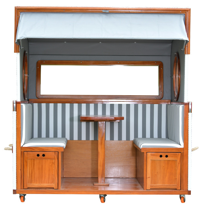 Gosch-Lounge-Strandkorb-6-Sitzer-Mahagoni-PVC-Weiss-Dessin-Grau_Weiss-1